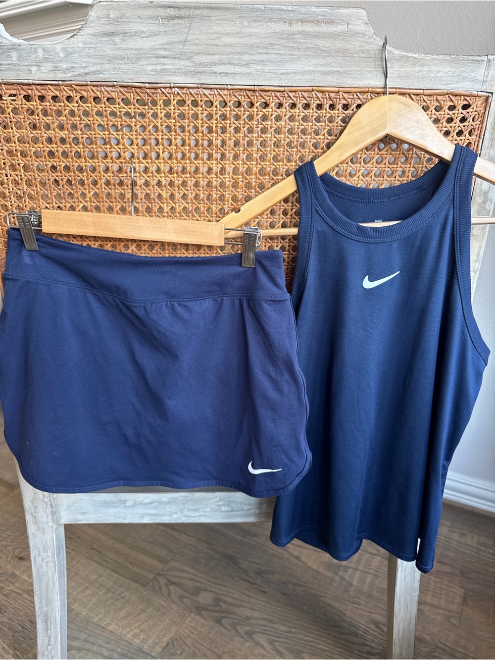 Nike Navy Blue Women's Athletic Tank and Skort Set